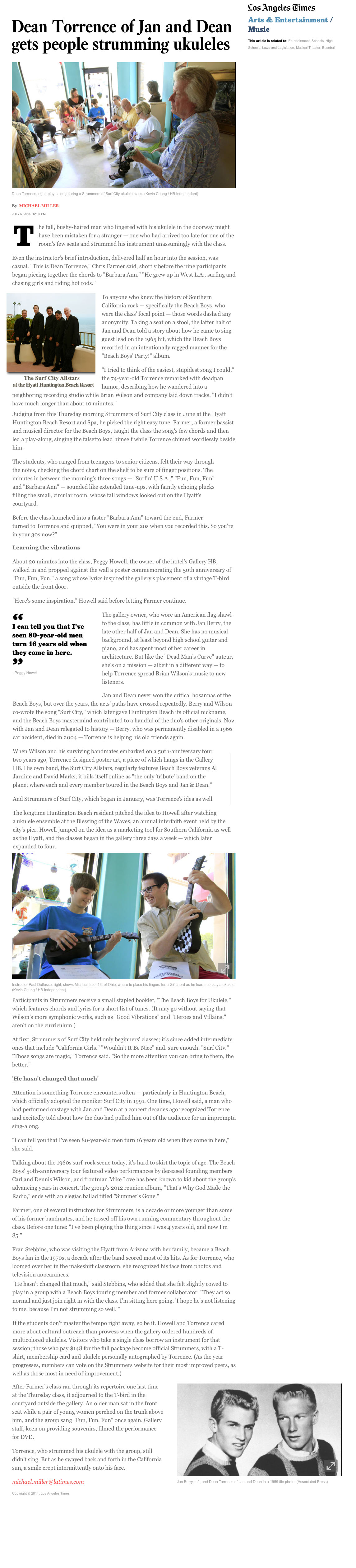 Dean Torrence LA Times Article